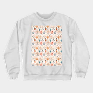 Naive birdhouse illustration fall Crewneck Sweatshirt